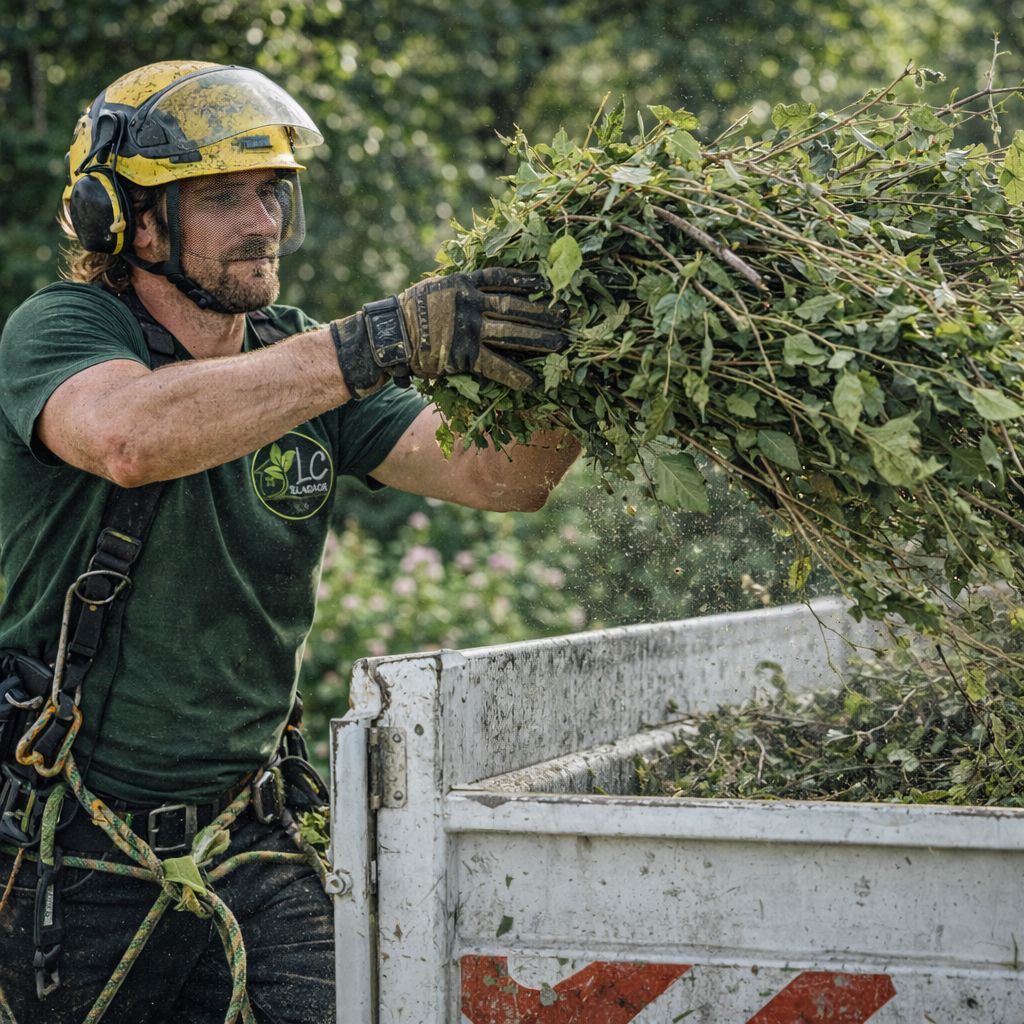Évacuation des déchets verts après intervention